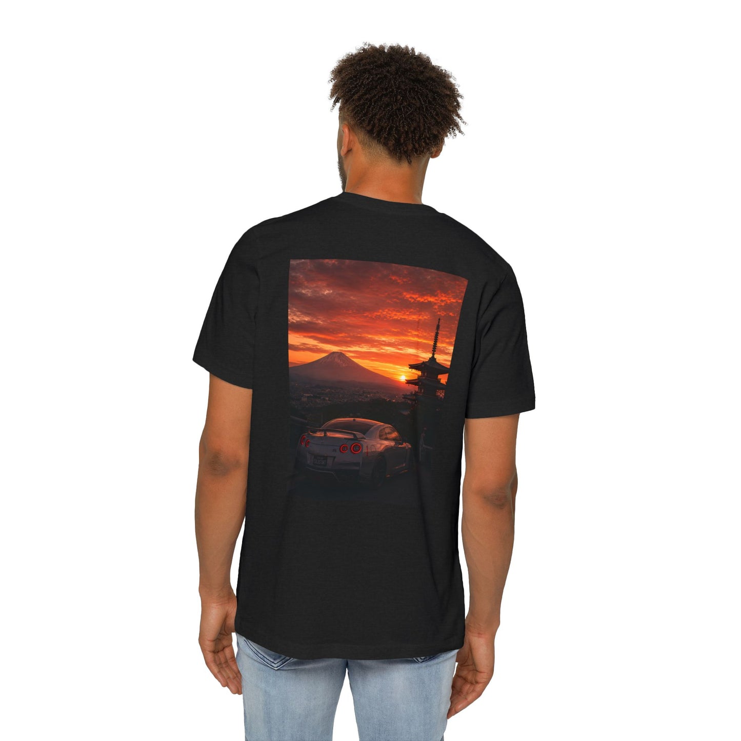 JDM Sunset Skyline T-Shirt — Twin Turbo V6 Car Photo Tee